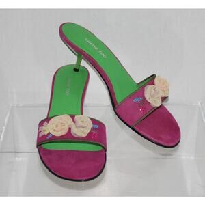Sacha Too St Lamour Suede Kitten Heel Sandals Womens Shoes 7M